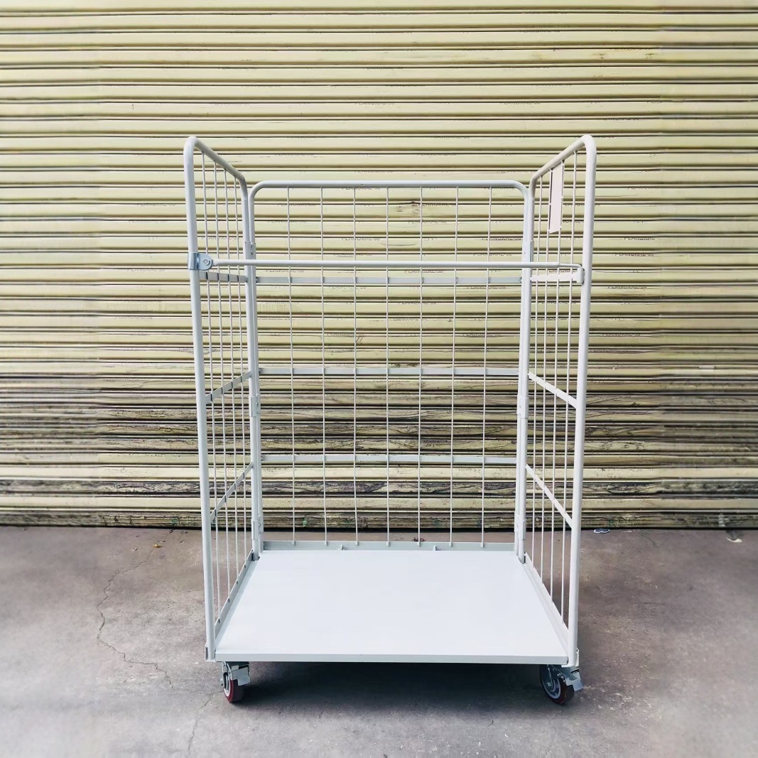 Mobile folding logistics trolley, factory warehouse, warehouse, supermarket, express delivery, transportation, sorting, sorting, linen turnover cage trolley full figure