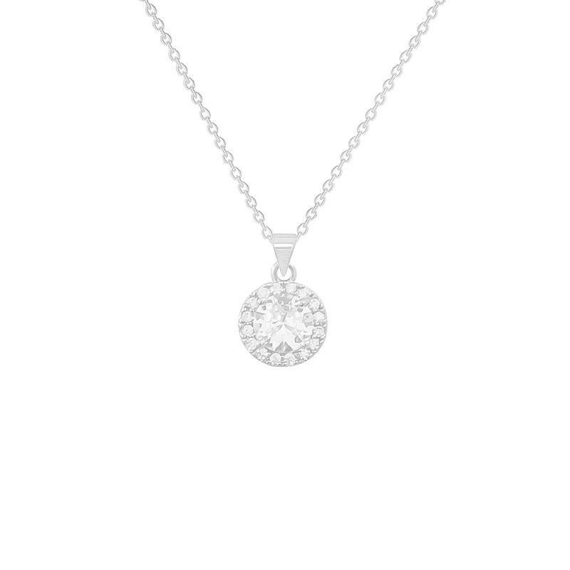 Sweet and exquisite accessories, slightly studded with diamonds, round necklace, a new light luxury and niche versatile necklace for women, collarbone chain Item Picture