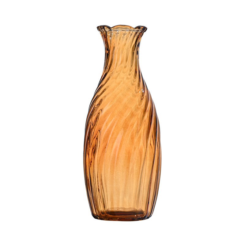 Colorful drawstring glass vase, Ins-style Nordic transparent water-grown lucky bamboo, living room home dried flower and fresh flower vase Item Picture