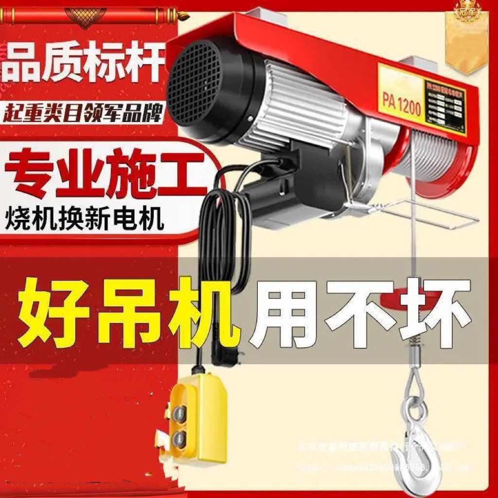 Electric hoist, small crane, lifting winch, micro building decoration hoist, winch, household 220v feeding machine details Picture
