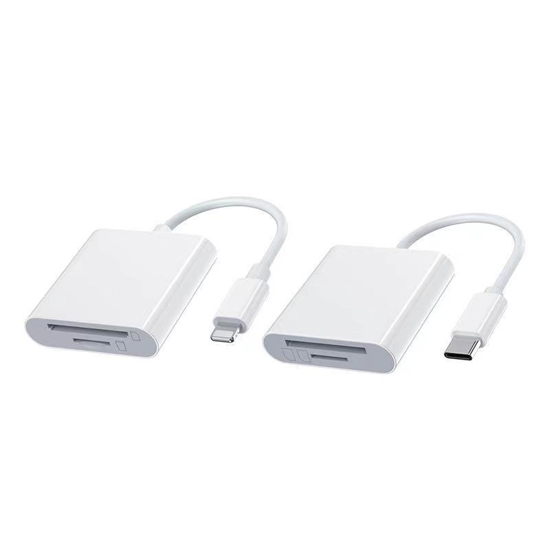 The multi-functional otg card reader is compatible with the Apple type-c interface 2-in-1 TF card and sd card reader adapter cable Application Scenario