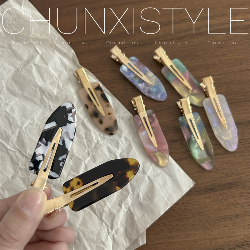 Super ethereal and dreamy acetic acid seamless hair clips, makeup clips, Japanese-style bangs clips, gradient clips, internet-famous hair accessories and headwear Application Scenario