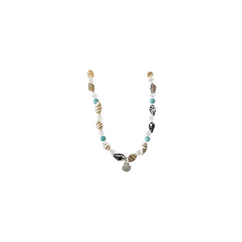 Dopamine conch shell pendant necklace for women's summer fashion, niche and unique design, versatile collarbone chain feel Item Picture