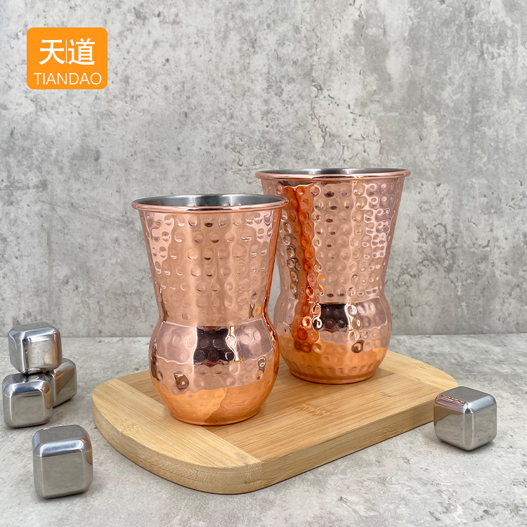 Stainless steel beer mugs, Indian cocktail cups, copper-plated metal Moscow mule cups, juice drink cups with a metallic feel full figure
