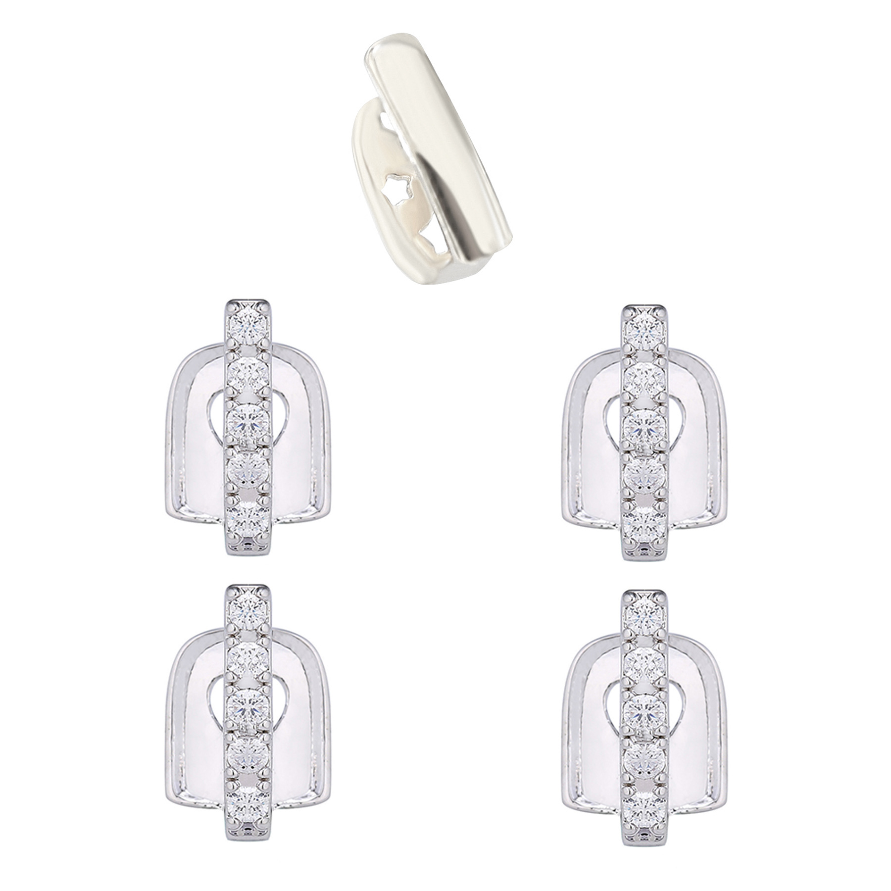 The new cross-border bestseller of the three-piece set for teeth gaps, a DIY combination of teeth, hip-hop, real gold teeth grills Specification drawing