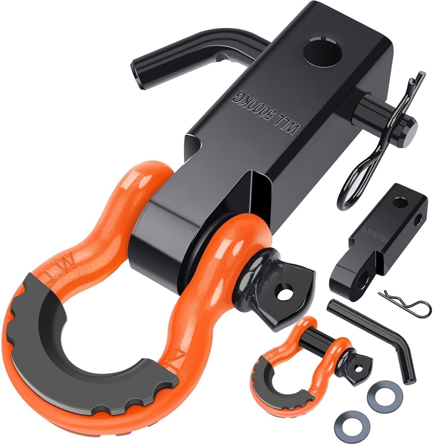 The square-mouthed trailer arm is thickened with carbon steel, towing a 4.75-ton girder off-road vehicle rear-end rescue hook to tow the rear of the vehicle undefined