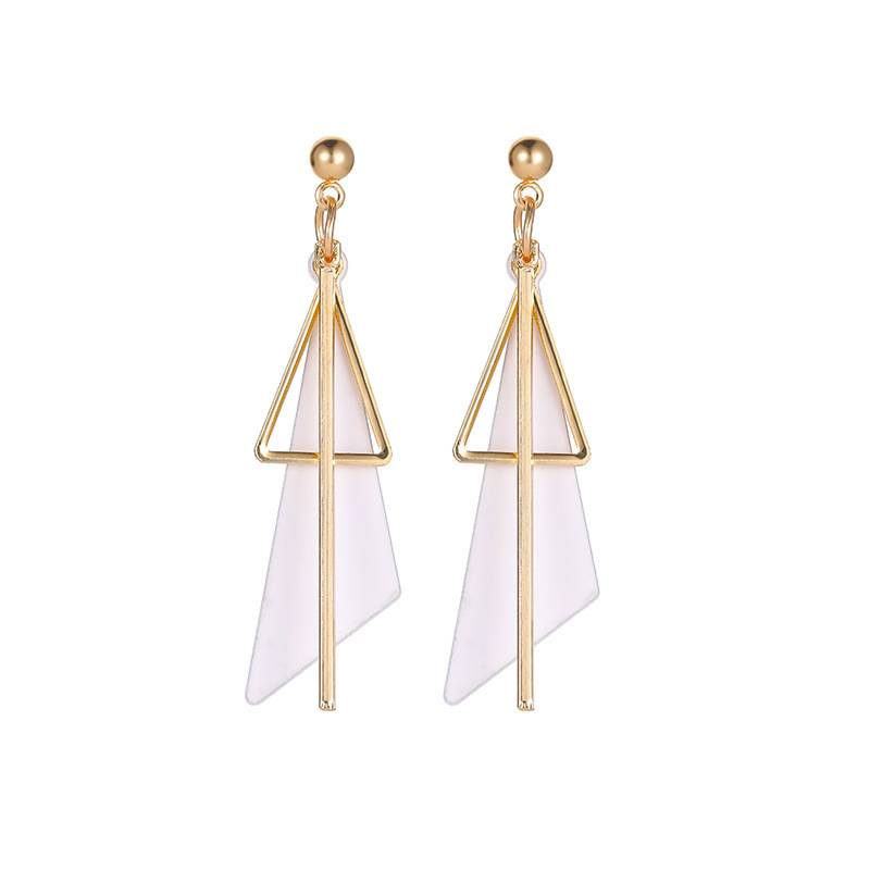 Korean best-selling earrings, geometric tassel triangular style, elegant and simple, trendy and versatile earrings Item Picture
