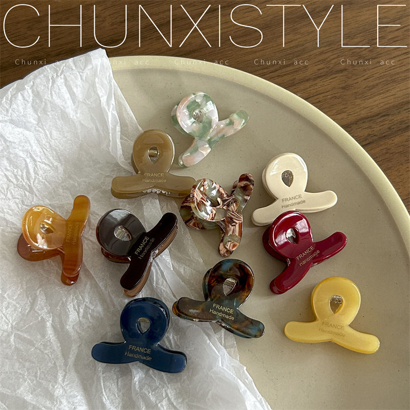 Korean Instagram cute and youthful cream multi-color small cross mini side hair clipper bangs princess hair accessory full figure