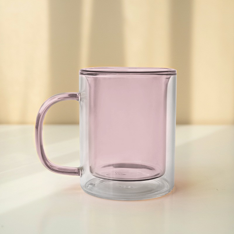 High-temperature large glass cup, water cup, colored glass cup, high borosilicate heat-resistant double-layer cup, coffee cup, double-layer water cup Application Scenario
