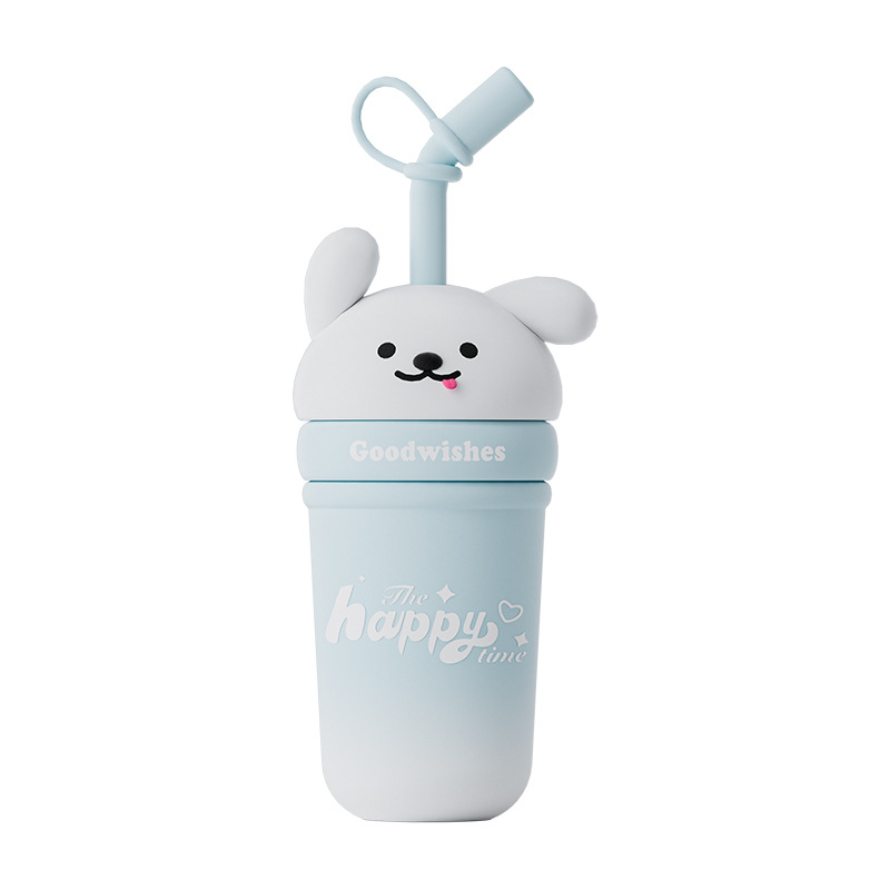 316 stainless steel large-capacity insulated cup, cartoon high appearance level, double drinking water pot, portable and cute girls' straw cup Item Picture