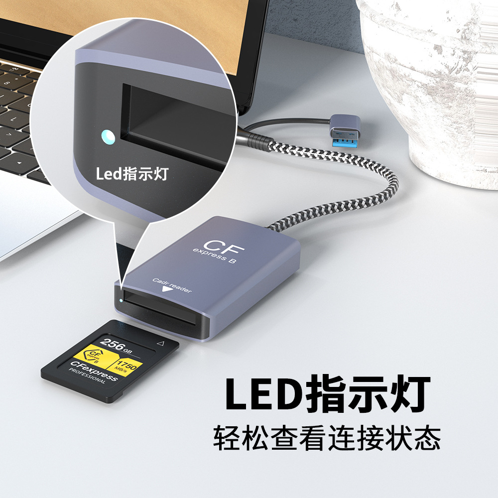 CFexpress Type B+SD single-lens Reflex camera memory card USB3.2Gen2 10Gbps high-speed card reader Application Scenario
