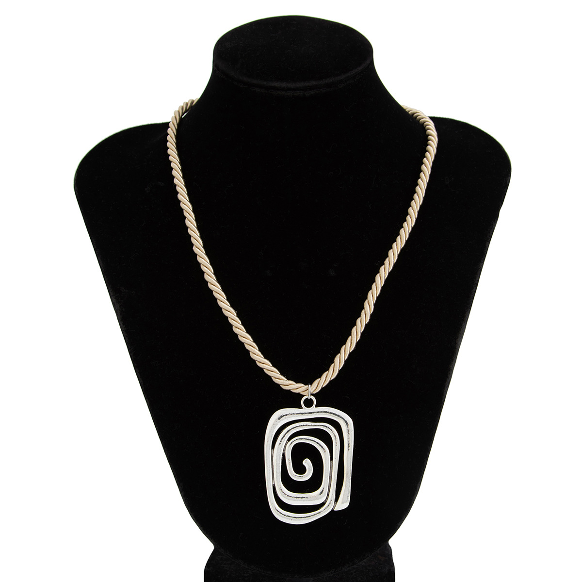 European and American cross-border jewelry design sense CCB beaded chain, finger-linked hand back chain, hollowed-out geometric spiral collarbone chain Item Picture
