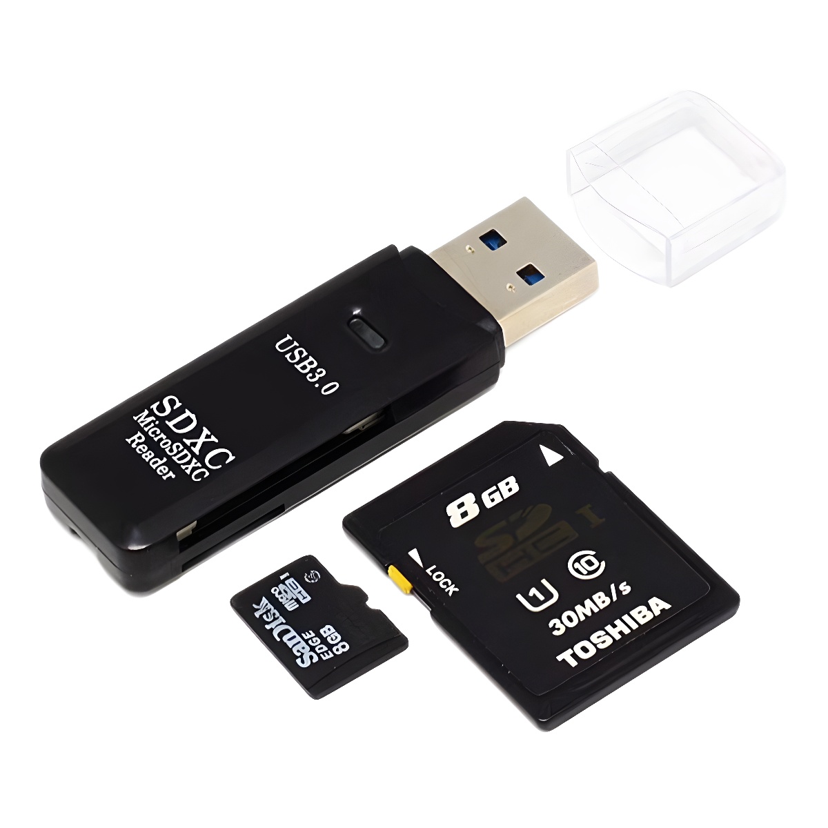 USB3.0 card reader plug-and-play microSD camera TF/SD 2-in-1 high-speed card reader cross-border wholesale full figure