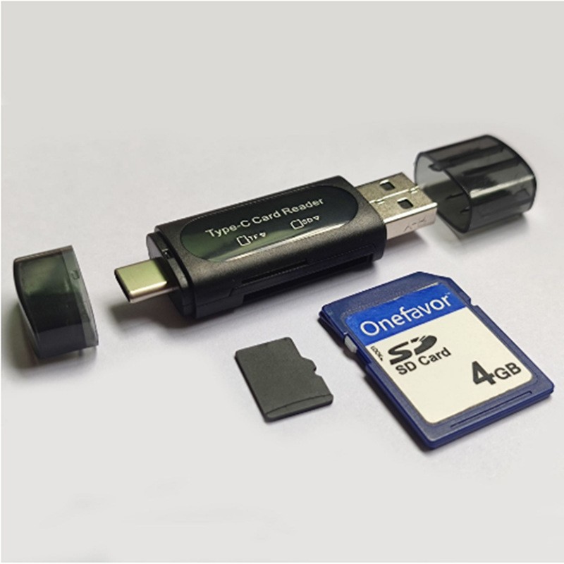 High-speed multi-in-one SDTF memory card reading USB multi-functional card reader Type-c car computer mobile phone OTG Application Scenario