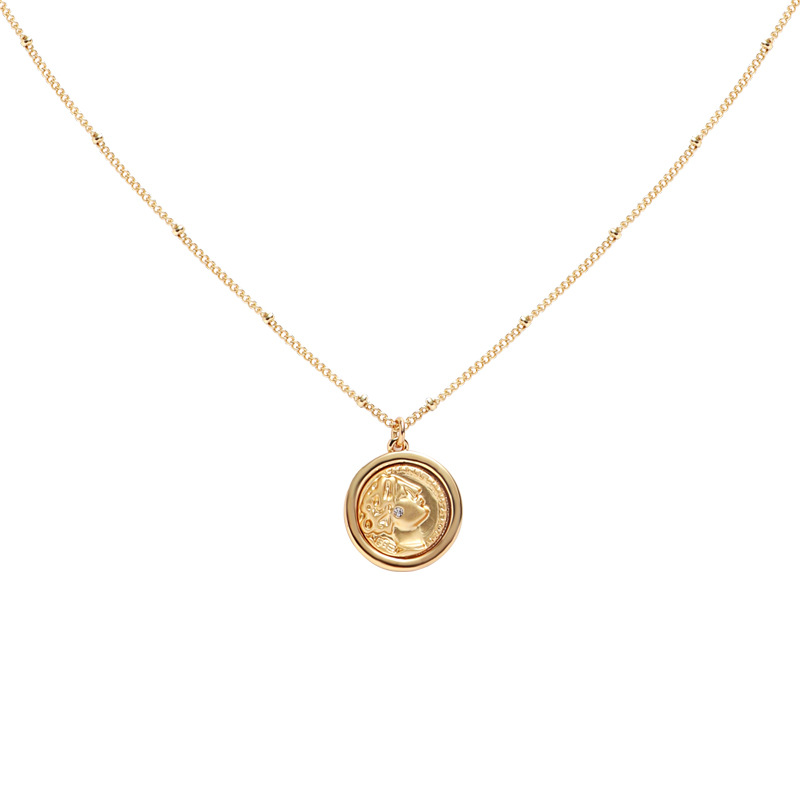 Wholesale French simple coin head necklace, retro ins design sense collarbone chain, new fashionable and exquisite necklace Item Picture