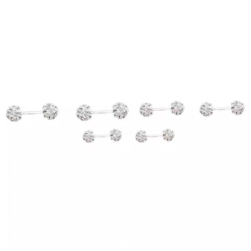 925 Sparkling Diamond Ear studs for Women, ear piercings, ear bone studs, niche high-end feel, Zircon cochlear studs, diamond earrings and earrings Item Picture