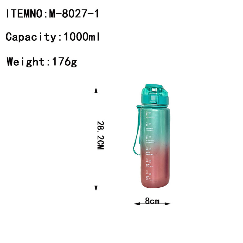 New high-gloss gradient color large-capacity plastic water cup with a drawstring straw, bouncy lid and drawstring, outdoor sports water bottle Application Scenario