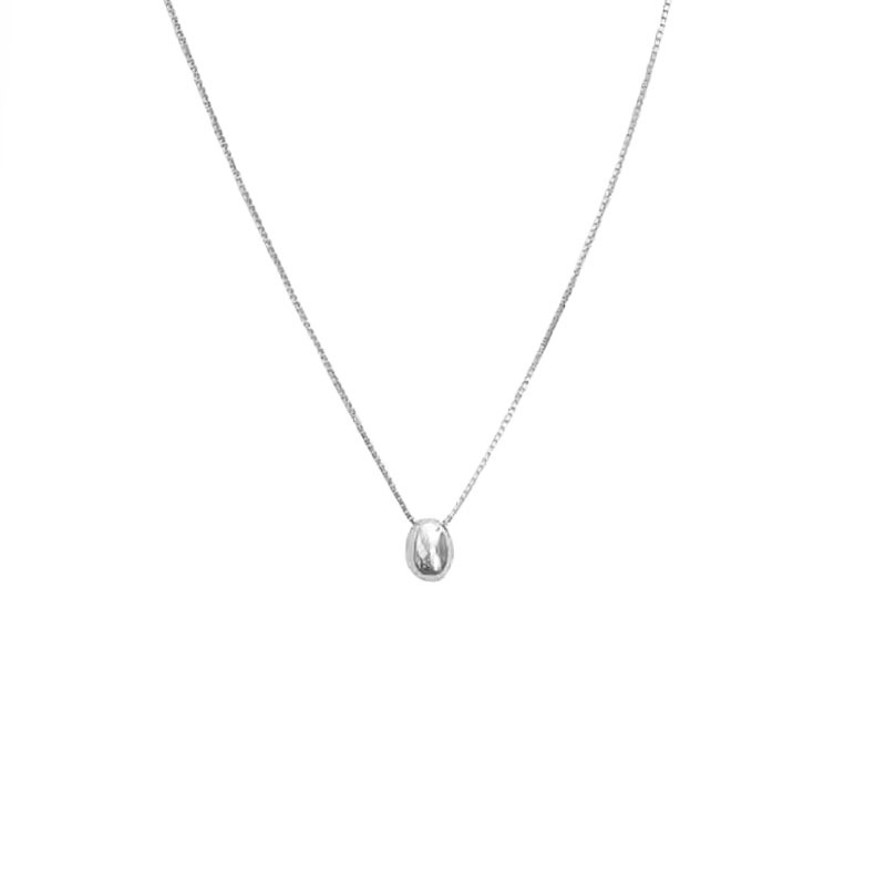 Korean version oval Bean necklace for women 2025 New style small round bean pendant, high-end collarbone chain necklace, simple and versatile Item Picture