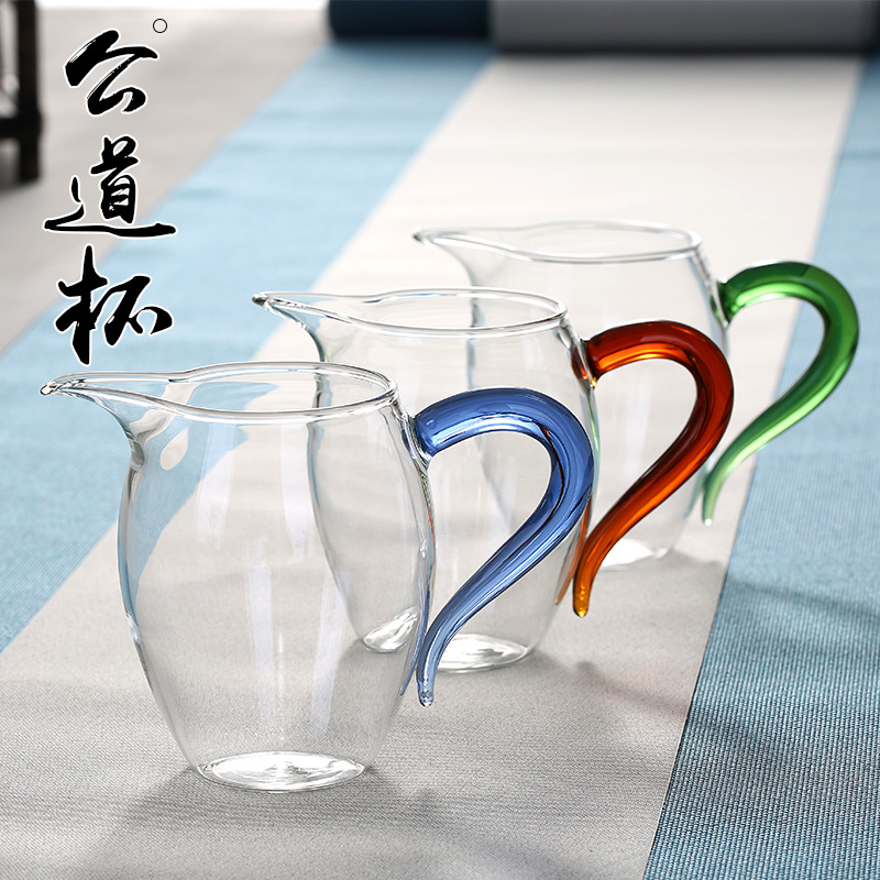 Transparent heat-resistant glass tea sets, fair cups, tea trays, tea dividers, thickened public cups, filter penguin public cups Specification drawing