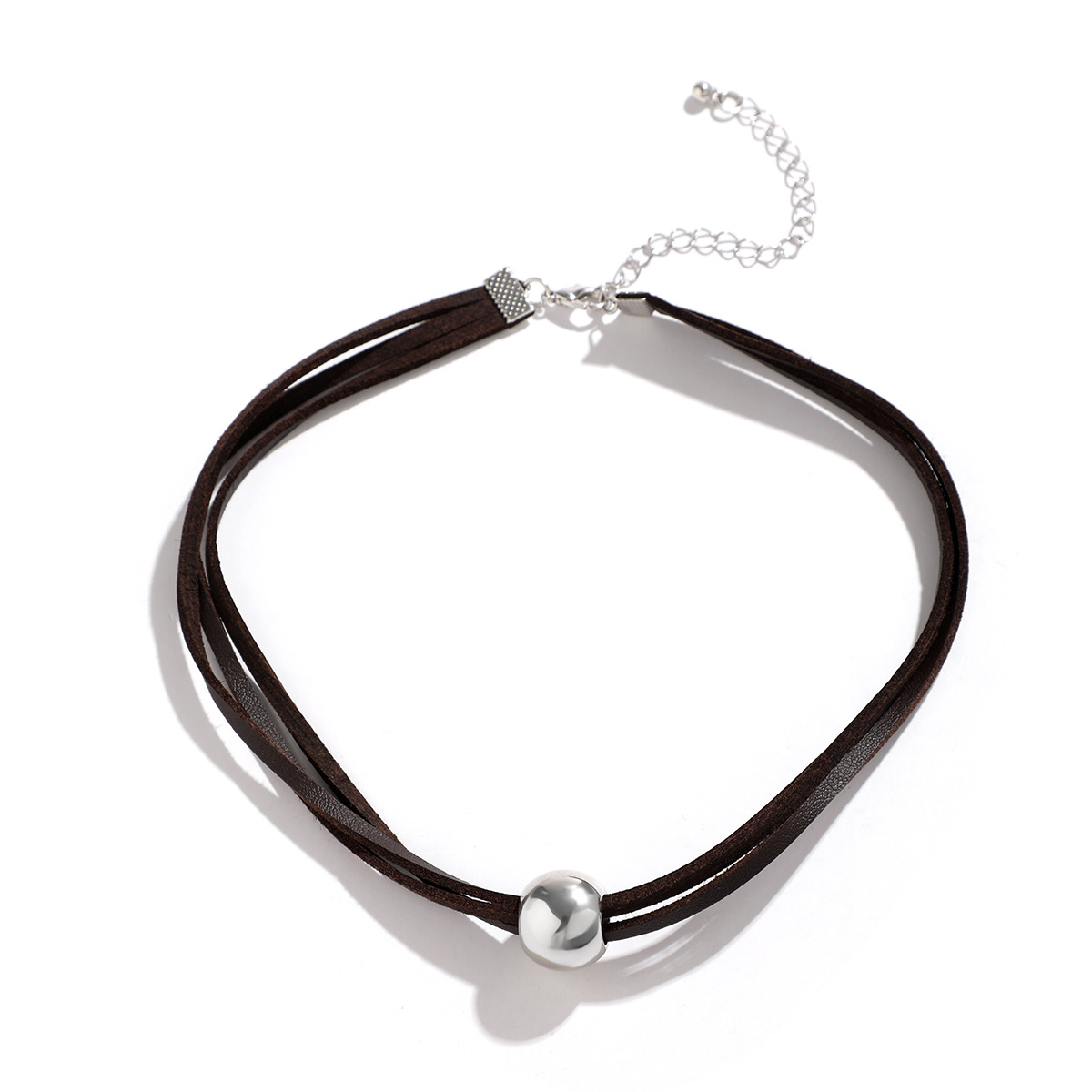 European and American cross-border choker adjustable simple collar geometric round bead short beaded jewelry necklace, a niche for women Item Picture