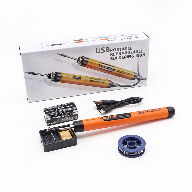 New usb digital display soldering iron set, home portable charging 5v8w soldering iron, 800mA lithium battery electric soldering iron Item Picture