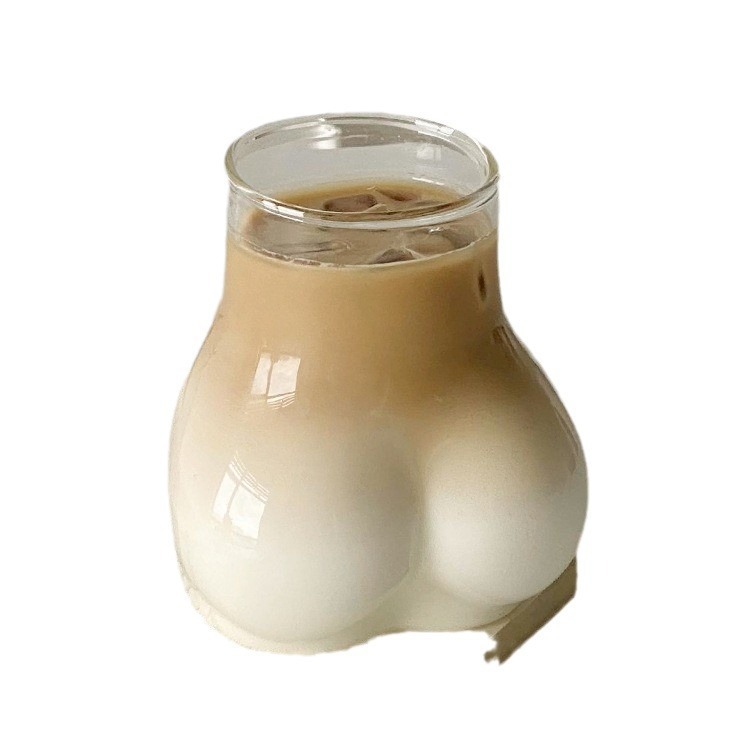 Cute and trendy milk tea cup, large-capacity iced drink cup, coffee cup, and unique, funny and sexy glass cup Item Picture