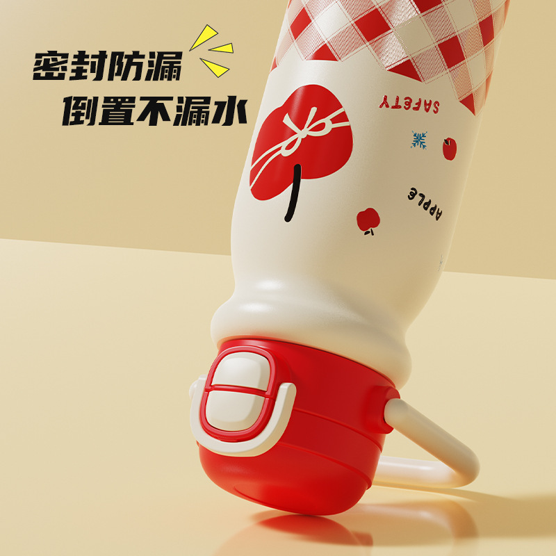 Cute student portable bouncy cup, high appearance level children's cartoon insulated cup, 316 stainless steel double drinking cup for women Application Scenario