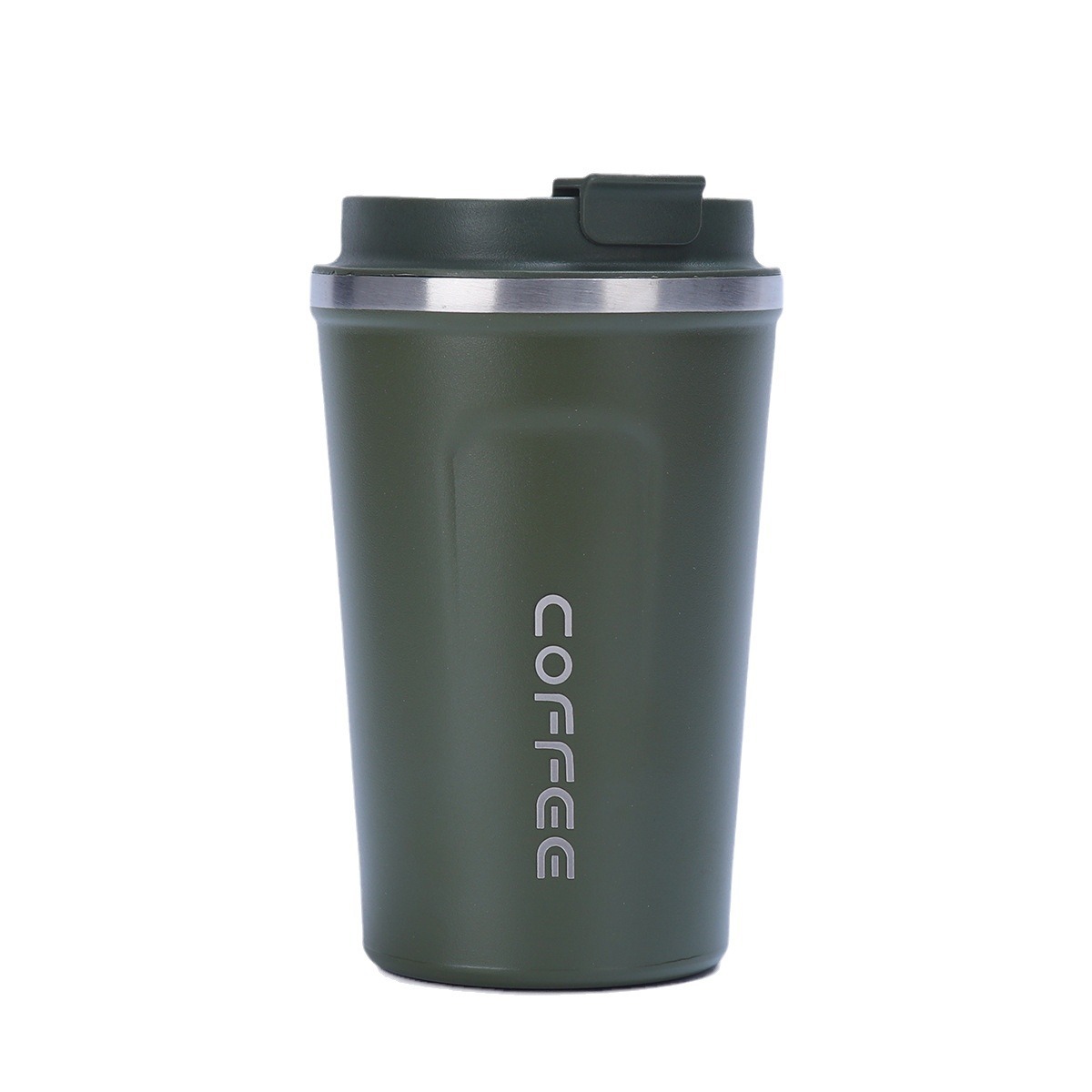 304 stainless steel vacuum insulated cup, office and business high appearance level coffee cup, outdoor flip lid car portable cup Item Picture