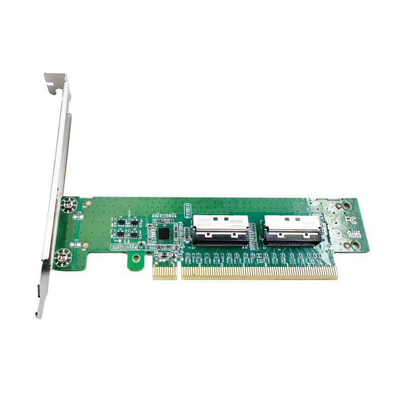 The PE5160-4IL pcie 5.0x16 to MCIO 8I adapter board requires the motherboard to support disassembly details Picture