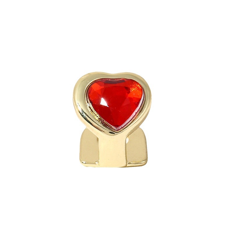 New cross-border best-selling heart-shaped red and green gemstone braces, hip-hop men's and women's personalized gold teeth, rap versatile denture accessories Item Picture