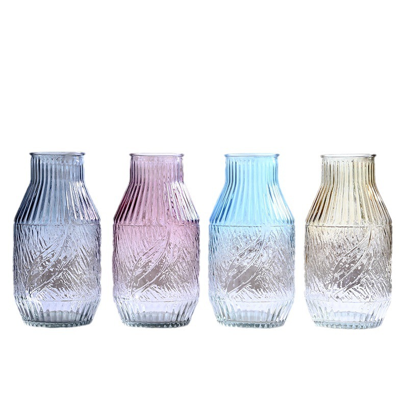 Desktop ornaments, vases, living room glass transparent decorative vases, flower arrangements, fresh flower ornaments, high appearance level, gradient vases Item Picture