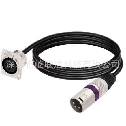 3 Pins XLR Cable D-Type XLR Female Panel to XLR Male Connect full figure