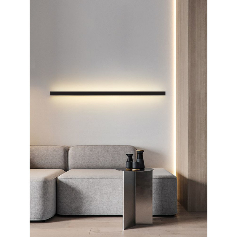 Minimalist led long linear wall lamps, sofa living room background wall lamps, staircase lamps, creative bedroom bedside lamps details Picture