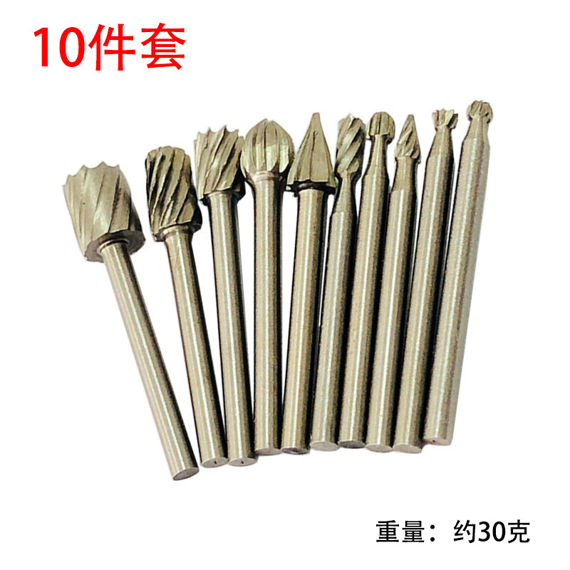 6-piece set of high-speed steel rotary files, hard alloy rotary files, steel coarse-toothed engraving milling cutters, woodworking high-speed rotary files Application Scenario