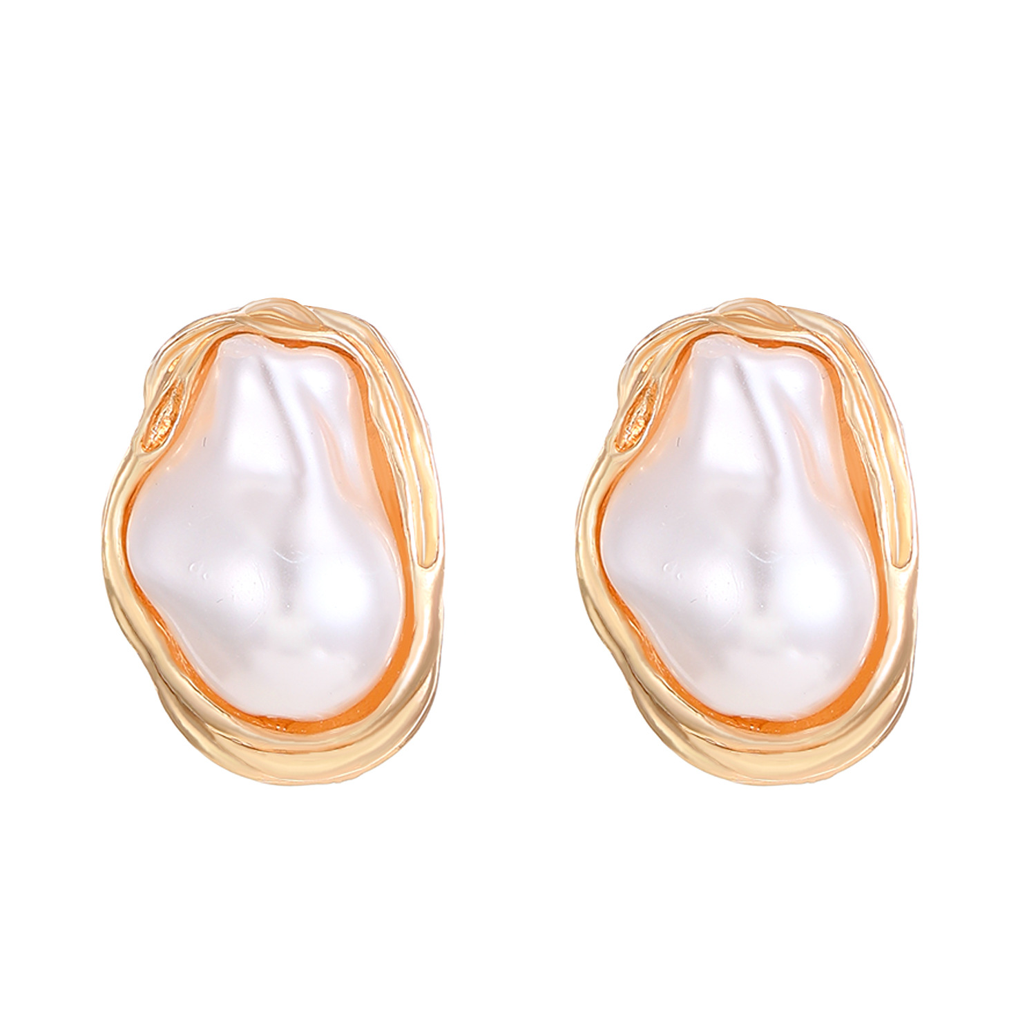 European and American cross-border Baroque irregular-shaped pearl set jewelry, women's high-end necklace, stud earrings, ring, bracelet and collar Item Picture