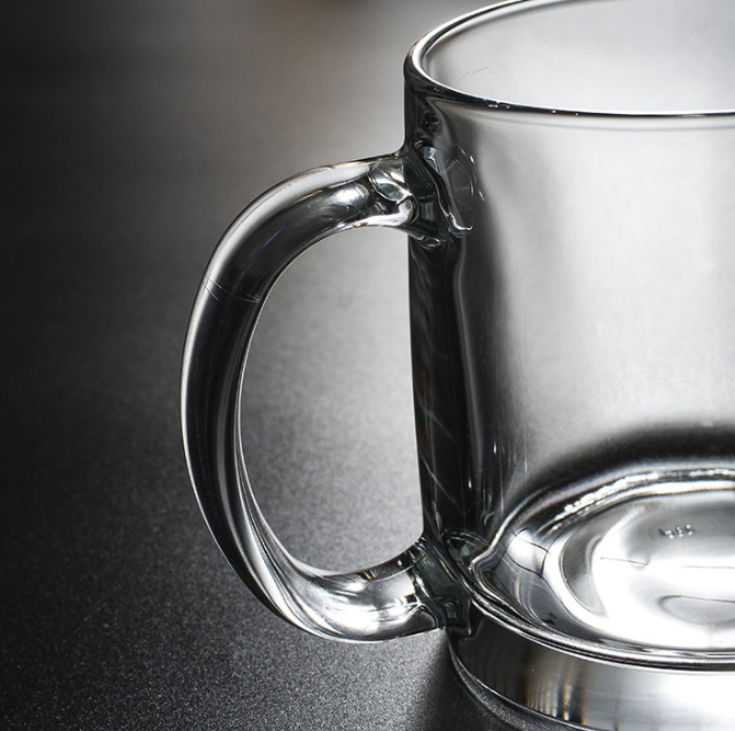 French bow and arrow transparent tempered glass handle cups, household heat-resistant milk cups, high-temperature resistant tea brewing cups, water cups wholesale Application Scenario