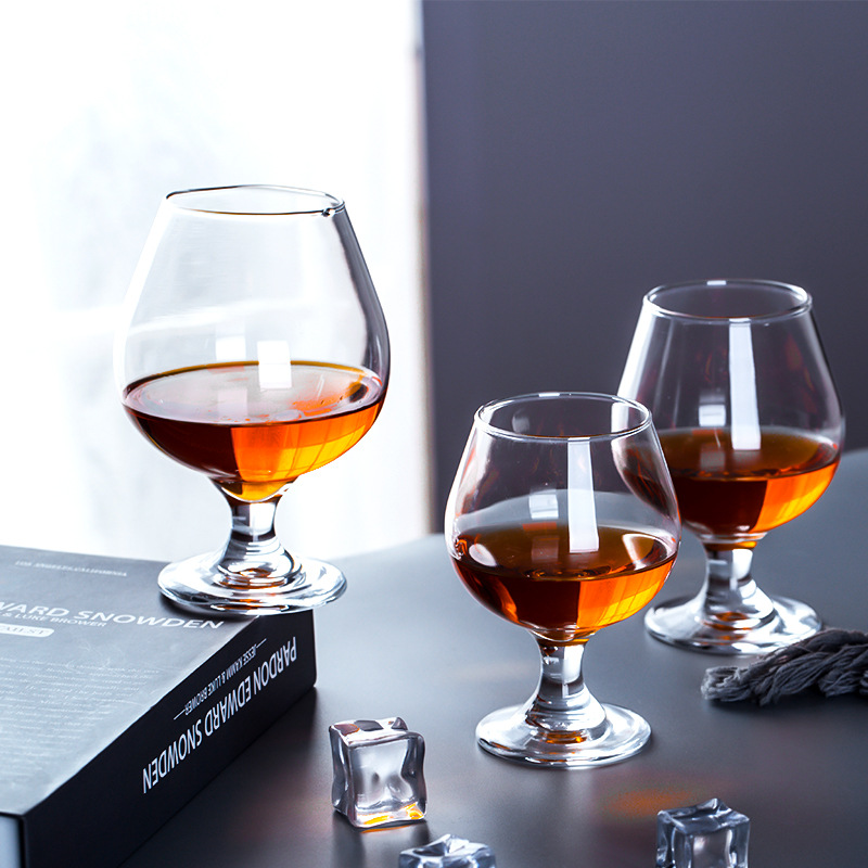 Creative brandy wine glasses, European high-end glass wine glass sets, low-stemmed red wine glasses, whisky wine glasses Specification drawing