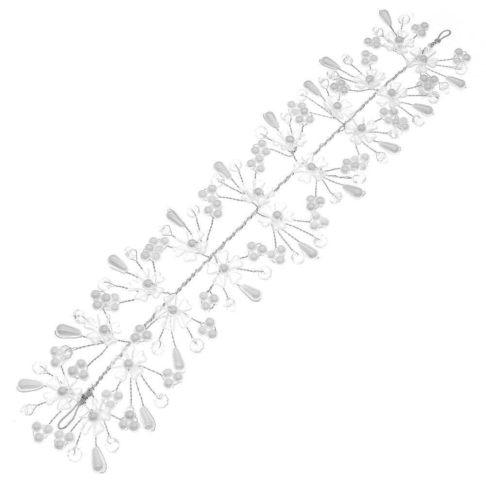New European and American bridal hair accessories, wedding gowns, pearl headbands, forest-themed wedding headbands, crystal floral children's hair bands Item Picture
