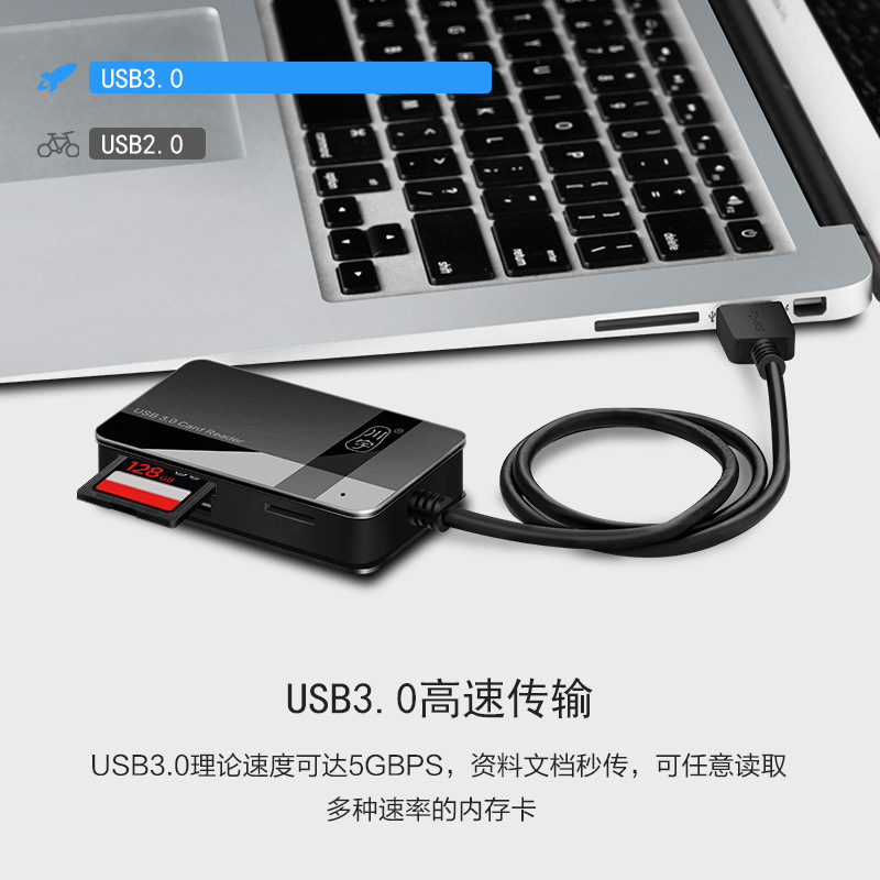 Wholesale of Chuanyu C368 high-speed usb3.0 mobile phone tf Card, sd card, CF card, MS card and memory card all-in-one card reader details Picture