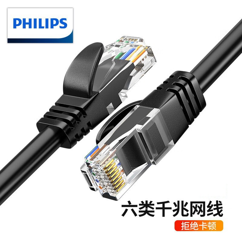 Philips CAT6 category 6 network cable for home high-speed gigabit broadband computer to router finished network patch cord Specification drawing