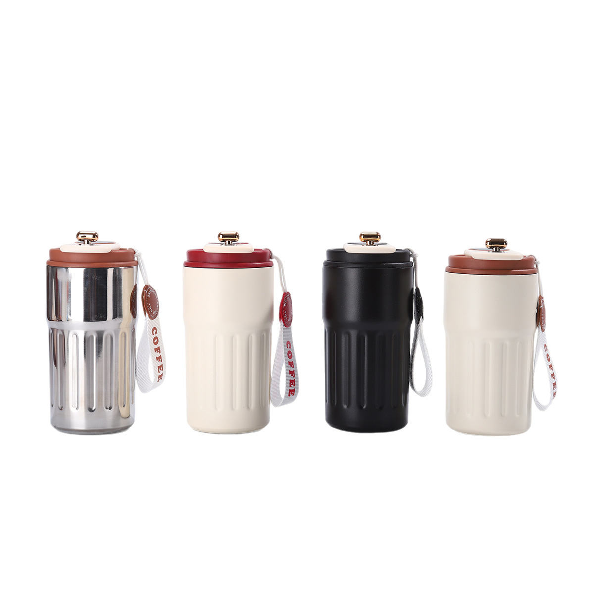 Coffee thermos cup, temperature-showing gift, thermos water cup, high appearance level, portable travel cup, simple new stainless steel cup Item Picture