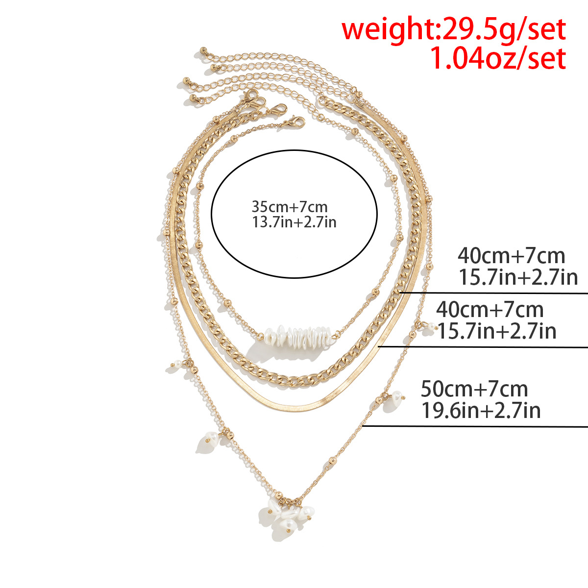 European and American cross-border jewelry sweet and cool style set, pearl tassel necklace, niche and versatile beaded snake bone chain necklace Application Scenario