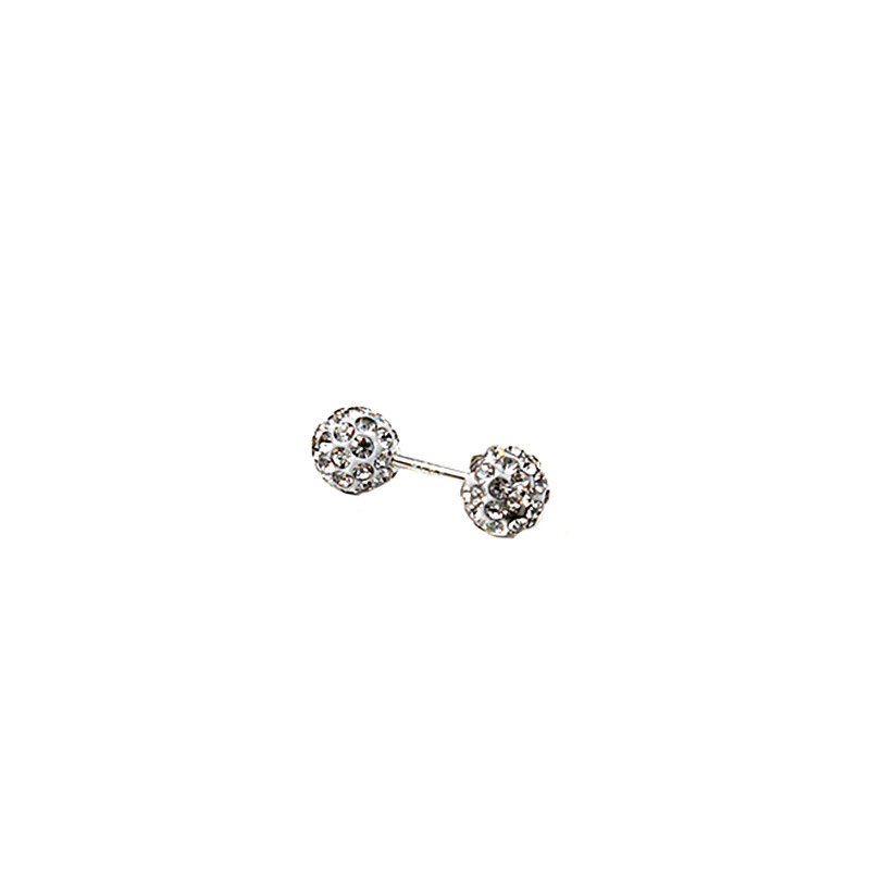 Silver needle simple commuting small spiral ear bone stud, daily exquisite dumbbell diamond-encrusted ear stud, niche earrings for women Item Picture