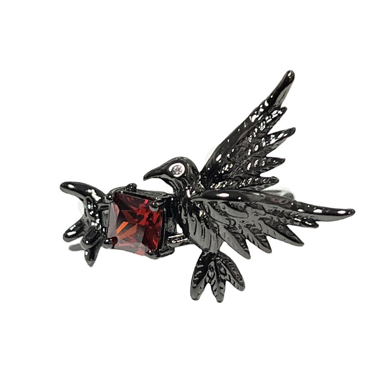 A cool, dark punk, trendy crow, irregular thorn opening ring with a neutral style and a snake-shaped fashionable niche ring Item Picture
