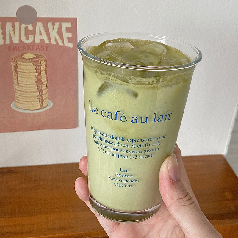 Wholesale of universal Korean InS-style glass cups, coffee cups, American latte cups, cold brew cups and internet-famous cups details Picture
