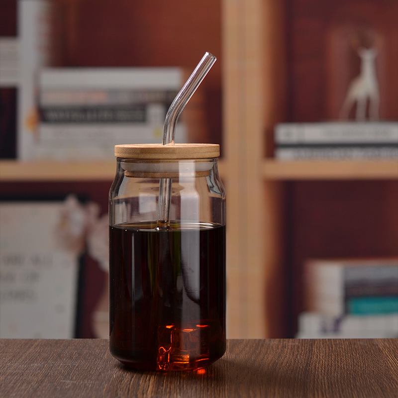 High borosilicate glass cups, Amazon milk tea, coffee and cola cups, popular high-temperature resistant lid straw glass water cups Application Scenario