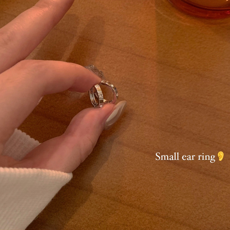Korean fashion, light luxury, super flash zircon earrings, women's high-end, niche temperament, versatile, the same style of earrings as Internet celebrities wholesale details Picture