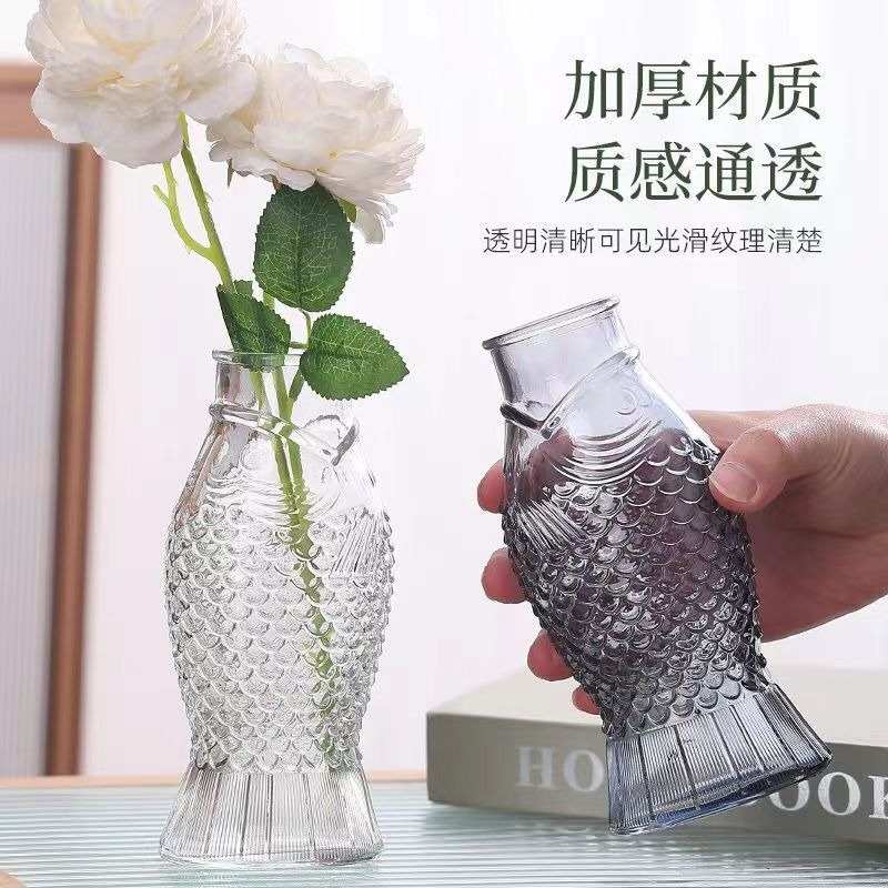 European-style simple and creative glass vase, transparent hydroponic vase, lily and rose vase, living room table decoration Specification drawing