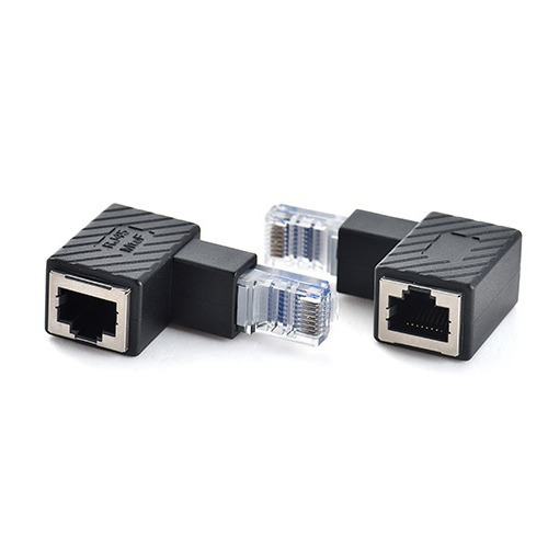 Network connector RJ45 adapter, 90-degree RJ45 connector, network straight-through head, network crystal head bending adapter full figure