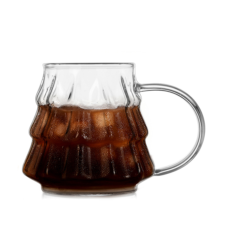 Wholesale new glass coffee cups, Christmas holiday gifts, high borosilicate high-temperature resistant milk breakfast cups, tea juice water Item Picture